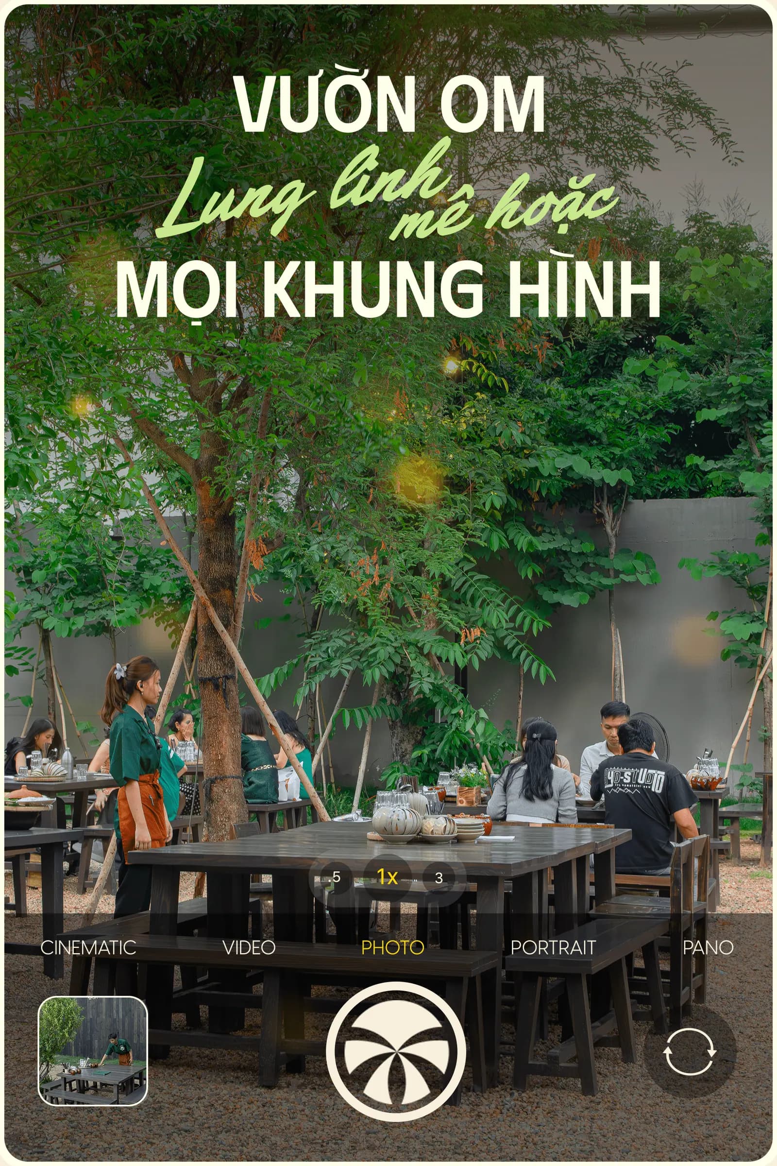 Chi tiết bàn ăn gốm và gỗ